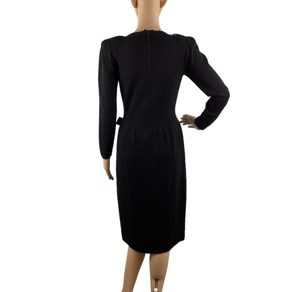 Vintage Don Sayres for Wellmore Dress Size 6 Black Wool Blend - Picture 5 of 6